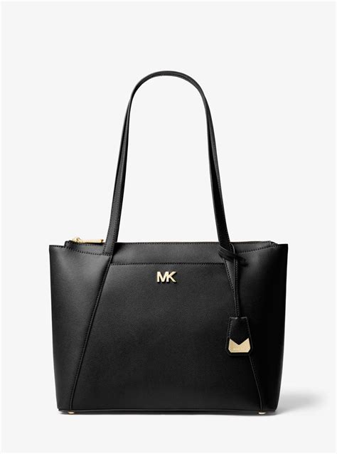 michael kors maddie pocket tote|Maddie Medium Crossgrain Leather Tote Bag .